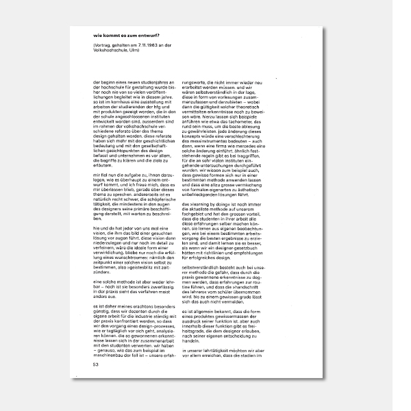 Hans Gugelot: Wie kommt es zum entwurf?